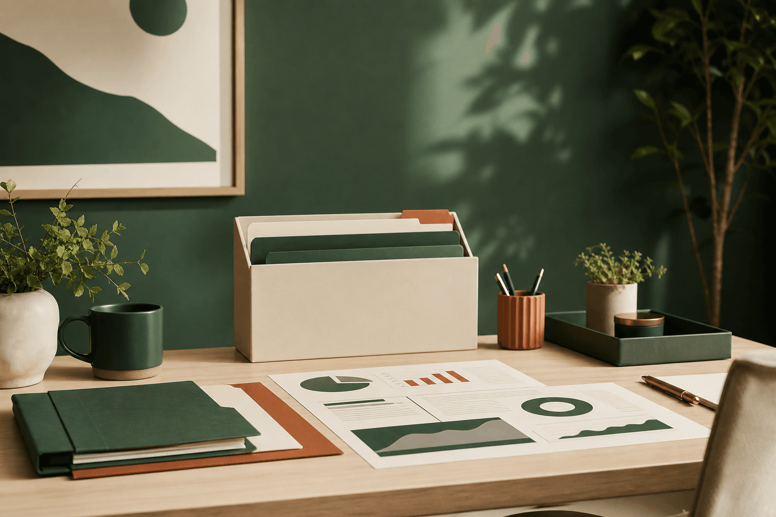 HR operations workspace with organized documents