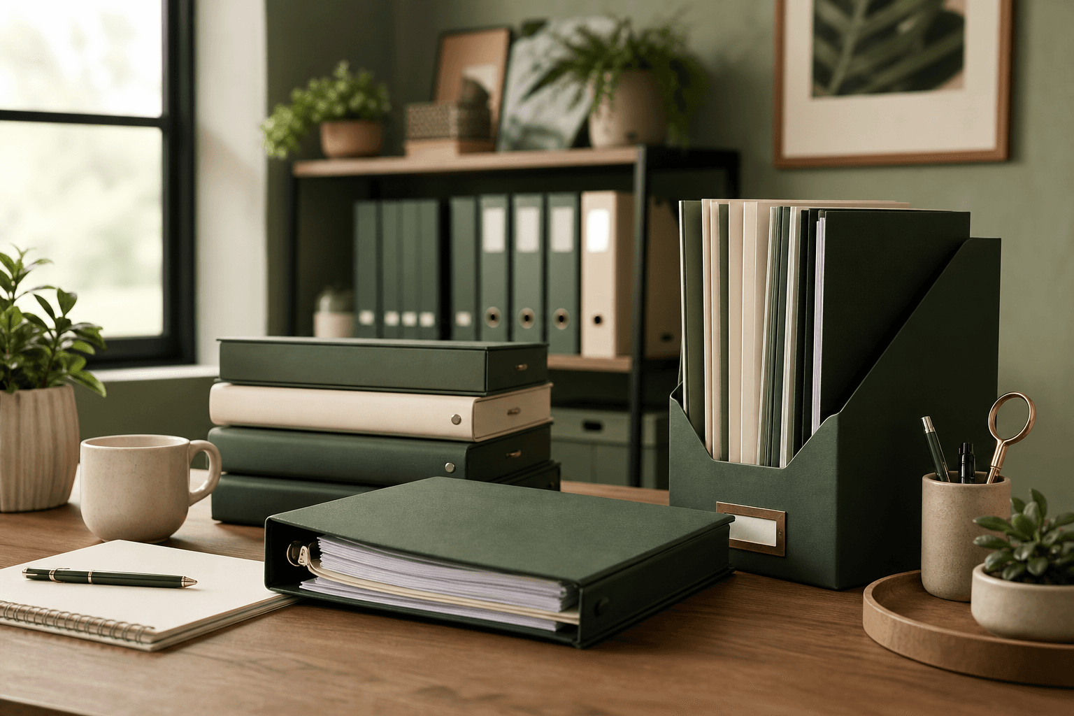 HR operations workspace with organized documents