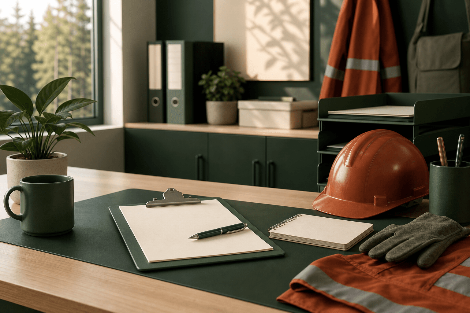 HR operations workspace with organized documents